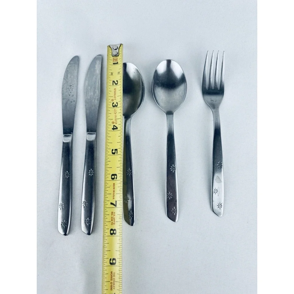 Stainless Japan Flatware 5 Atomic Starbursts MCM 5 Pieces - Lot Of 5 Silverware